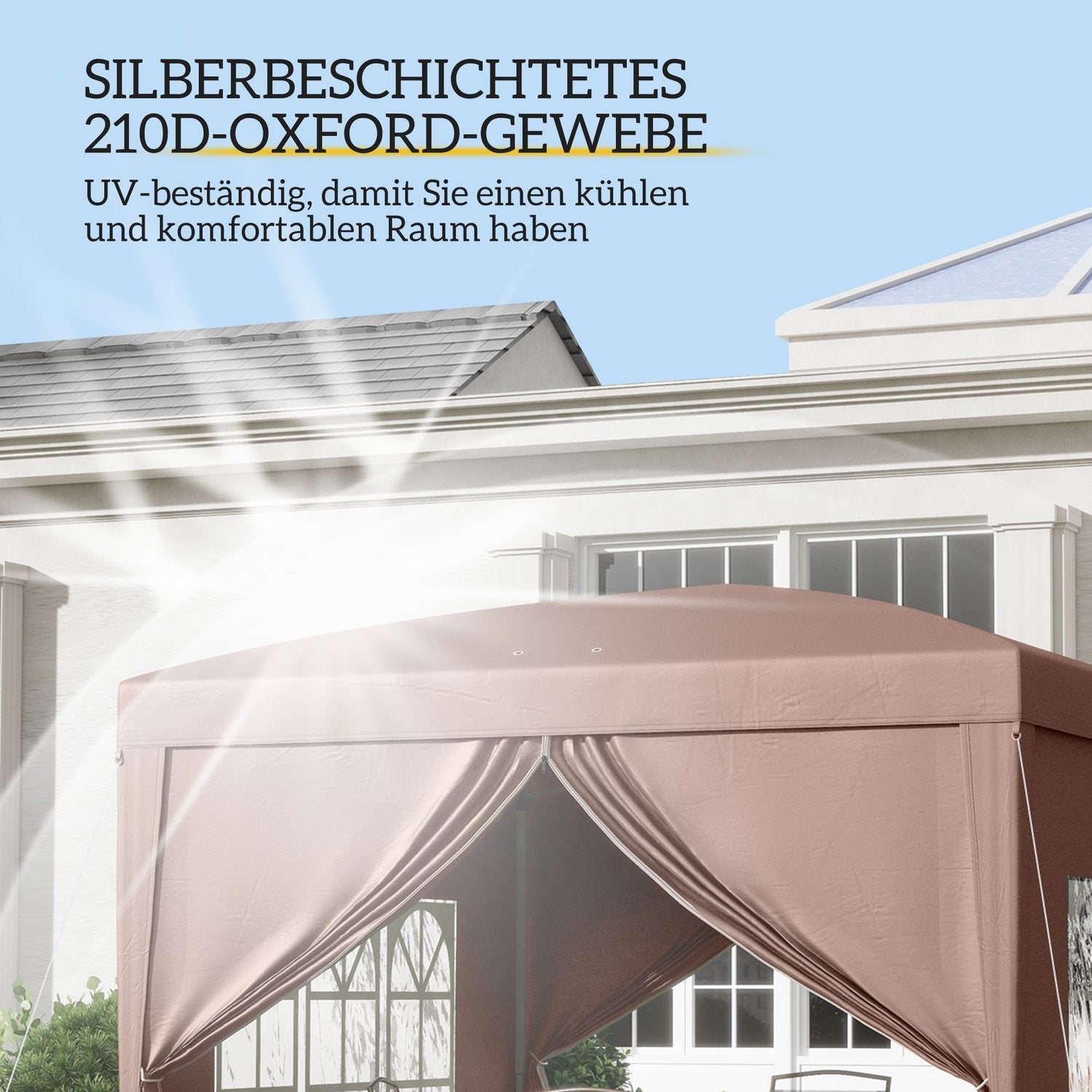 Pop-Up Gazebo 3x3m, UV-skydd, Vattenavvisande, Stabil