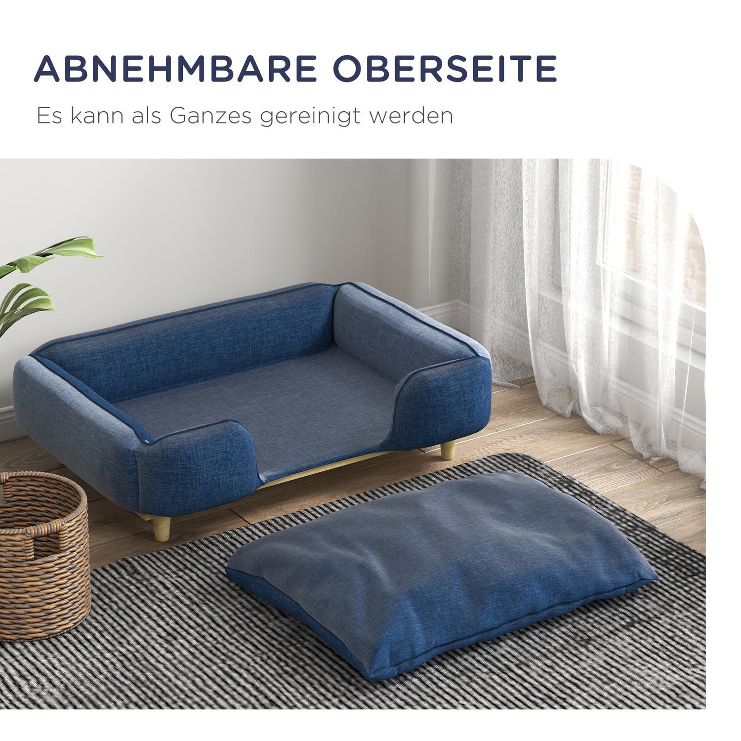 Hundeseng Hundepute Hundekurv Hundesofa Treben, Polyester, Mørkeblå, 96 X 66 X 24 Cm