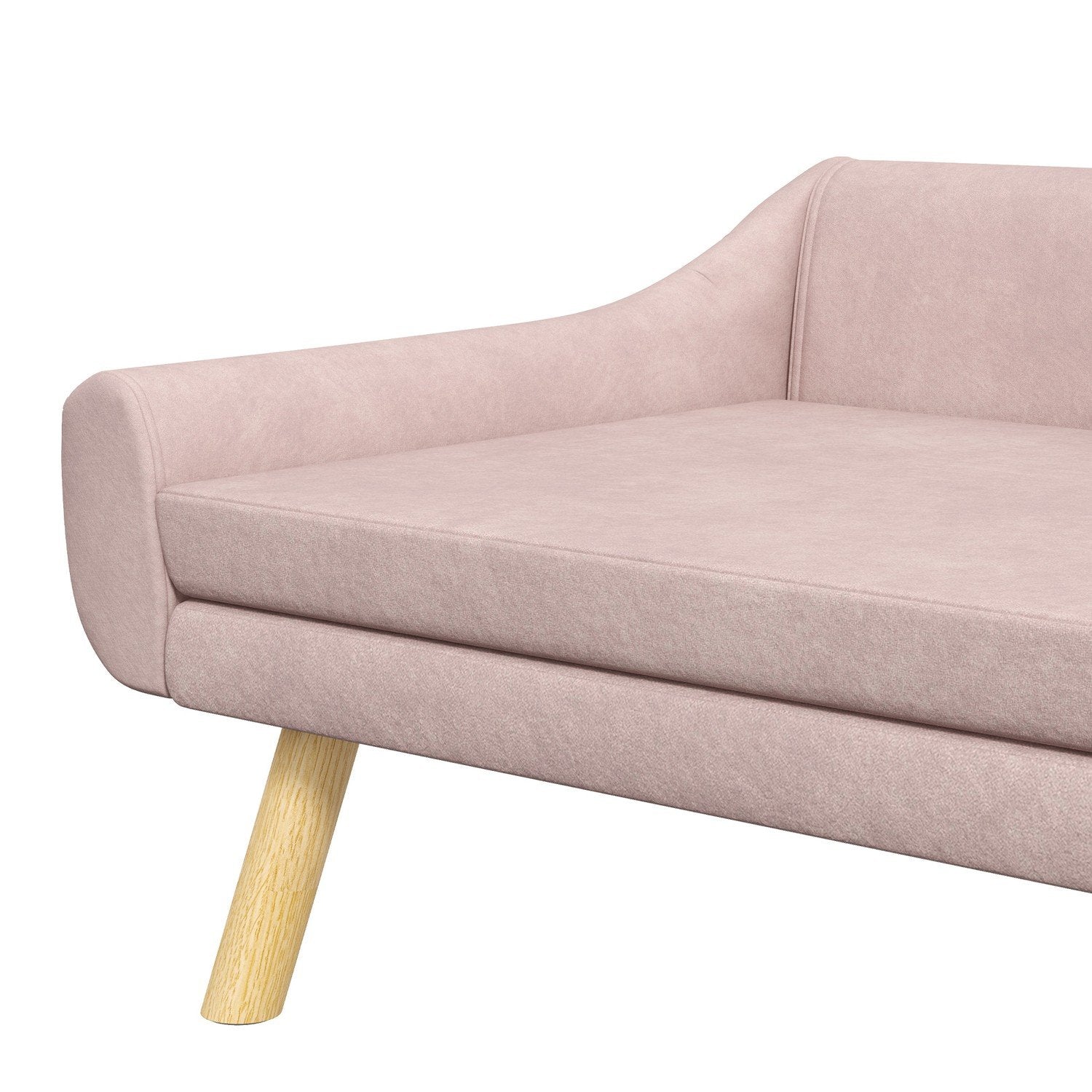 Hundesofa Elegant kattesofa med ryggstøtte, ideell for mellomstore/store hunder, fløyel, rosa, 102X58,5X42,5 cm