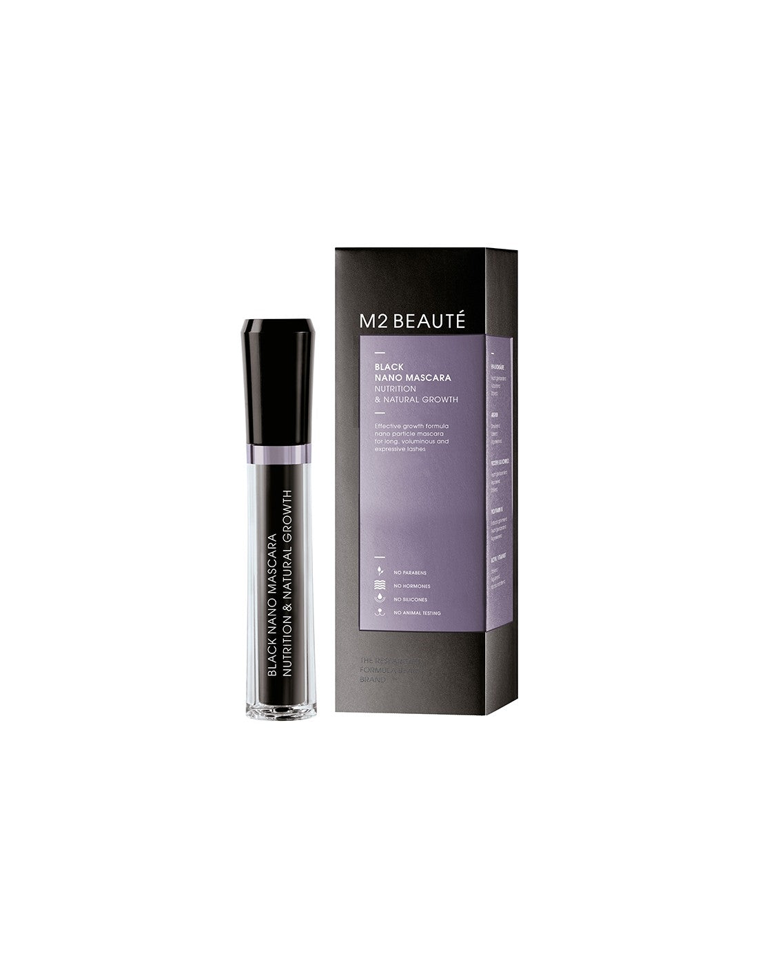 M2 Beauté Black Nano Mascara Nutrition y Amp; Natural Growth 6ml