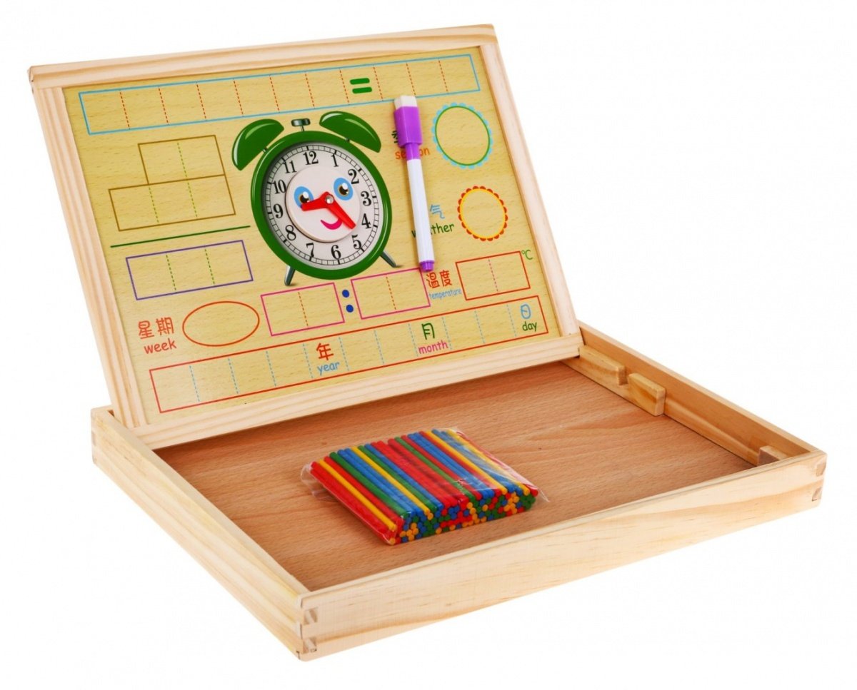 Magnetic Wood Learning Board med tillbehör för barn