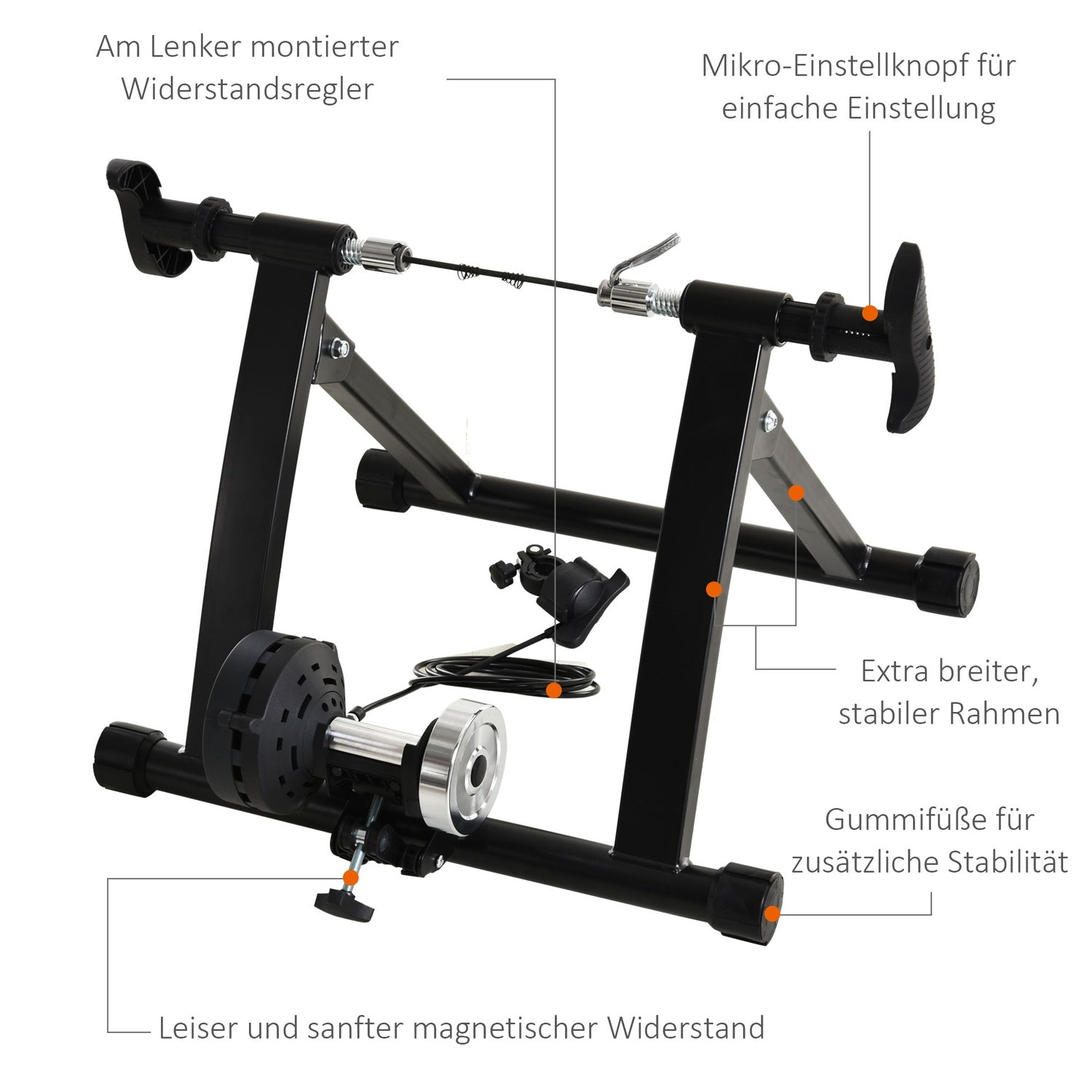 Magnetisk hopfällbar cykeltränare för 26""-28""/700C hjul