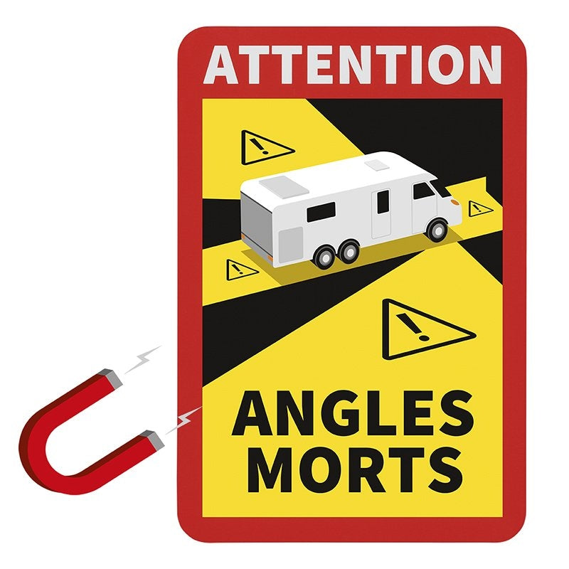 Magnet klistermärke "Attention Angles Morts!" husbil