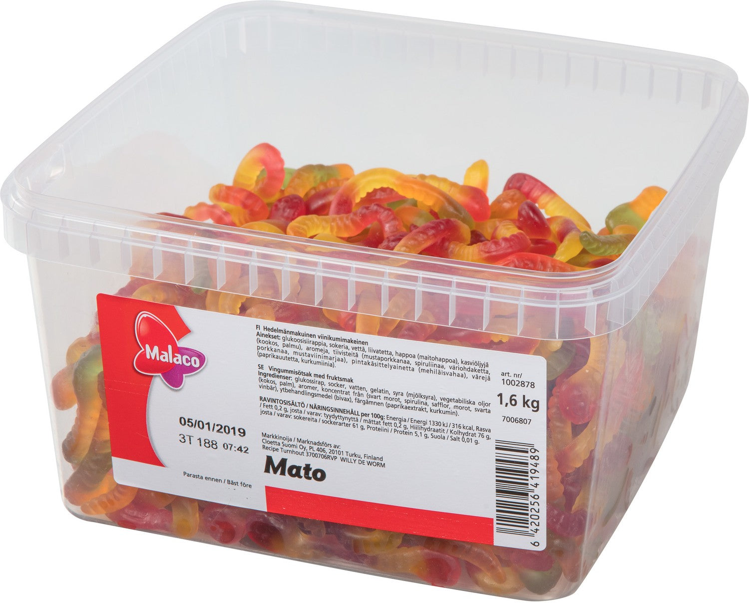 Malaco Mato - lösgodis, 1,6 kg