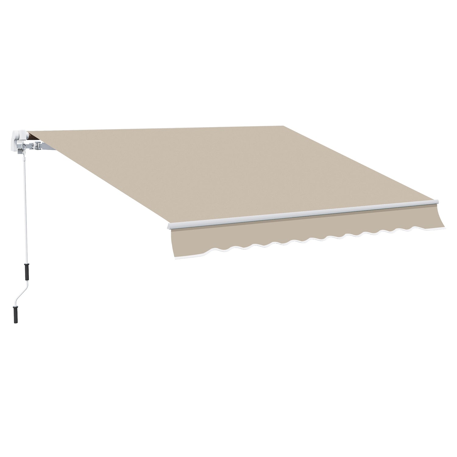 Manuell fällarmsmarkis, 4m, Solskydd, Vit/Beige