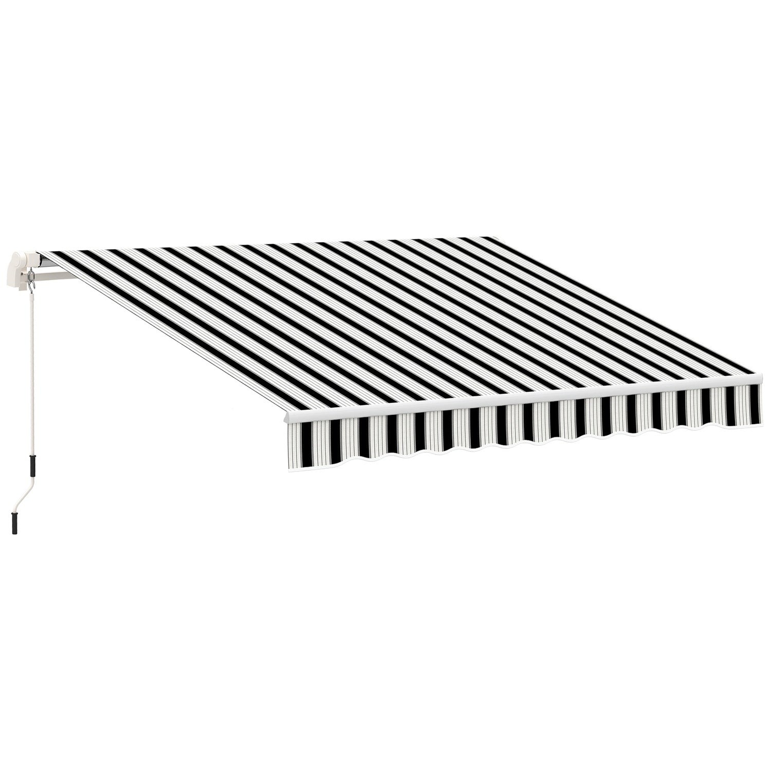 Manuell fällarmsmarkis 4m, Solskydd, Vit/Blå