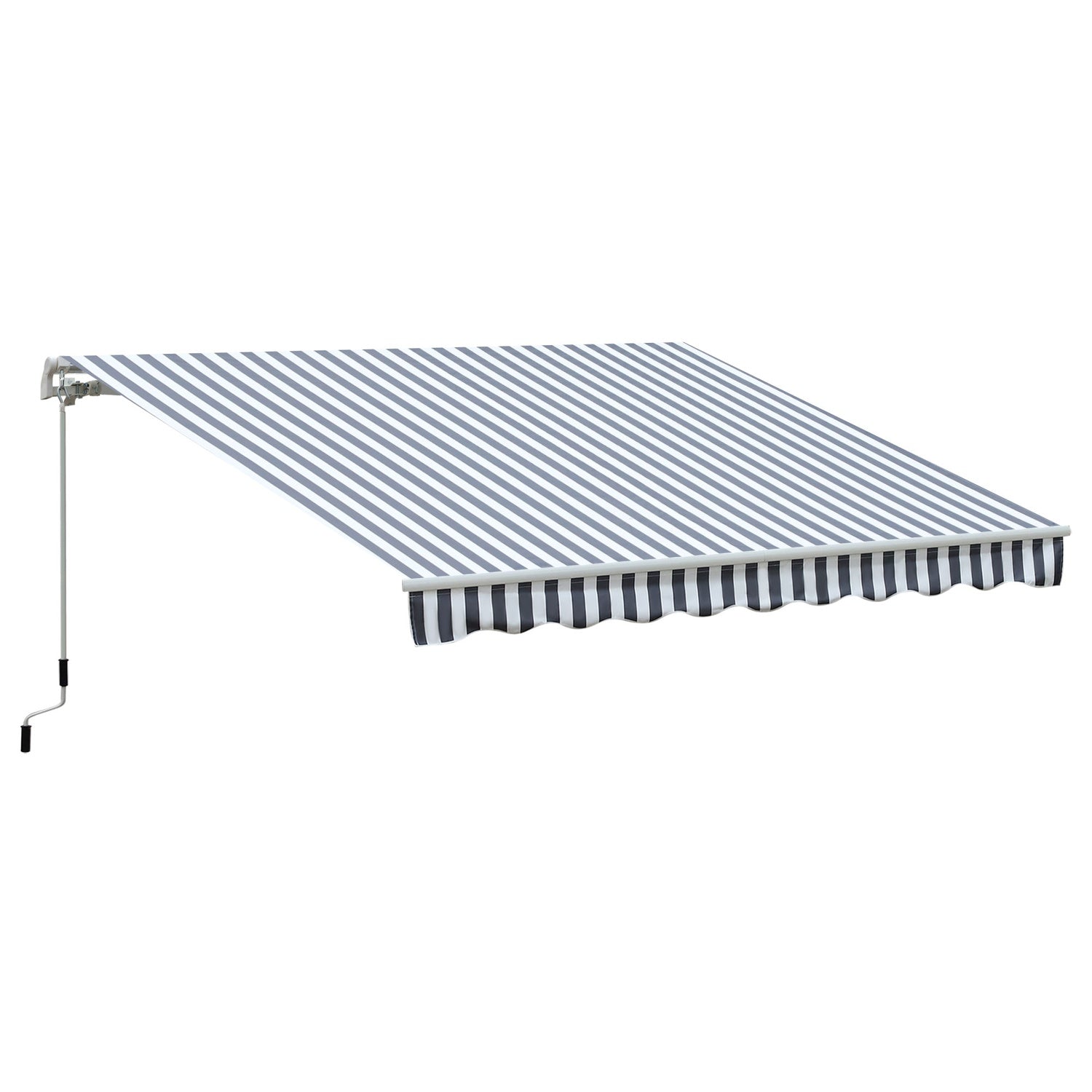 Balkongfällbar markis, Grå/Vit, 2,95 x 2,45 M