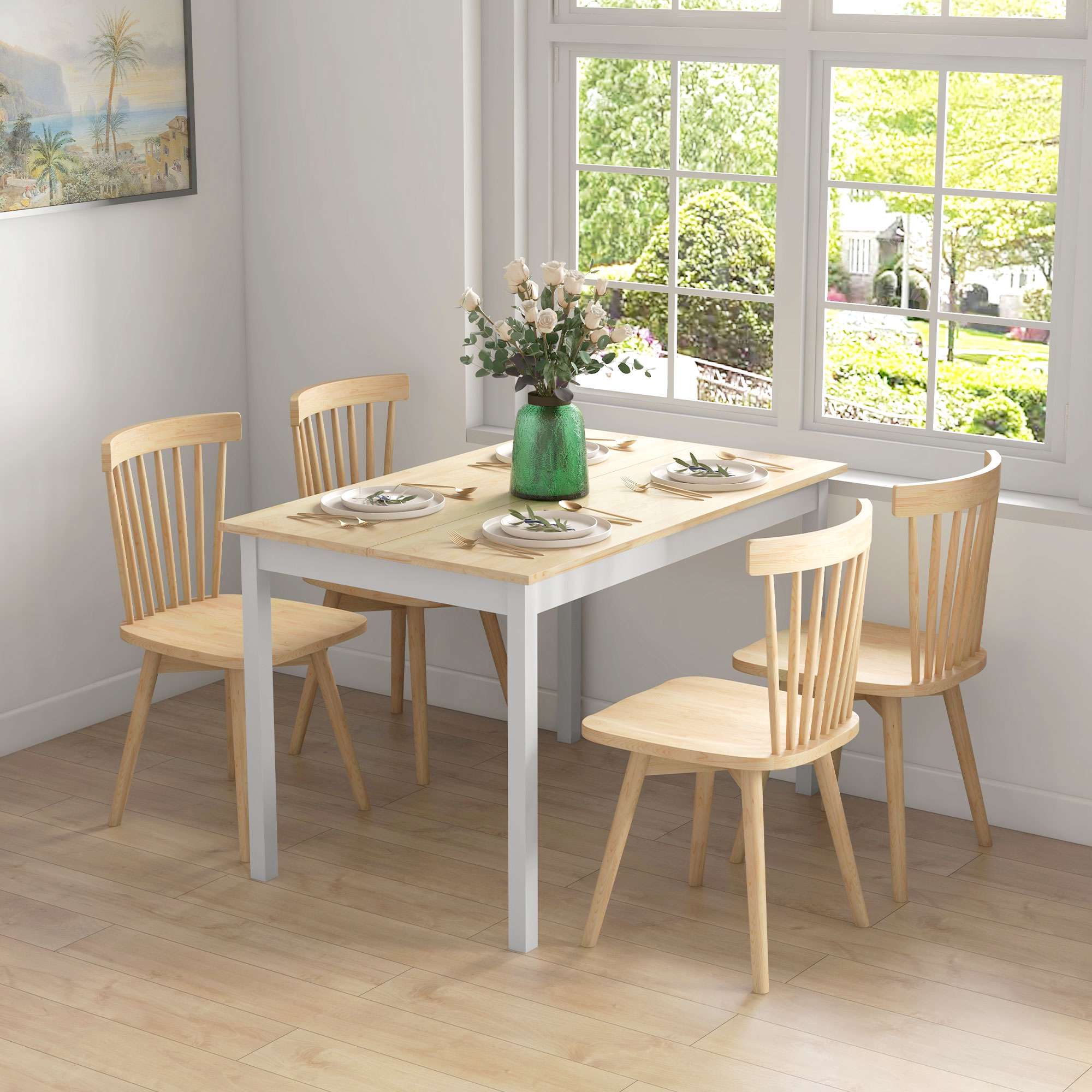 Matbord 120 x 75 cm, lantlig furu, plats för 4