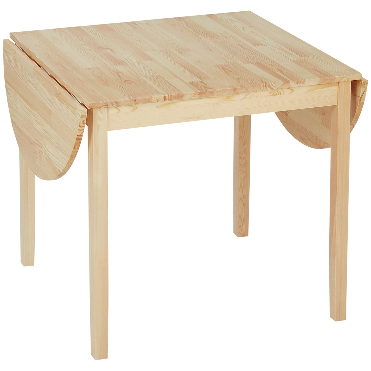 Matbord av trä, hopfällbart köksbord för 6 personer med bladdesign, 140 x 70 x 75 cm, naturligt trä