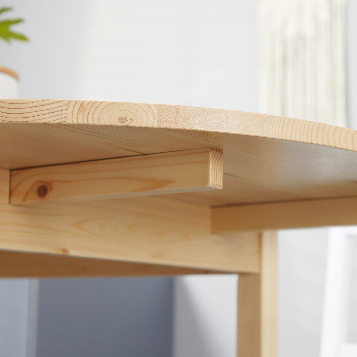 Matbord av trä, hopfällbart köksbord för 6 personer med bladdesign, 140 x 70 x 75 cm, naturligt trä