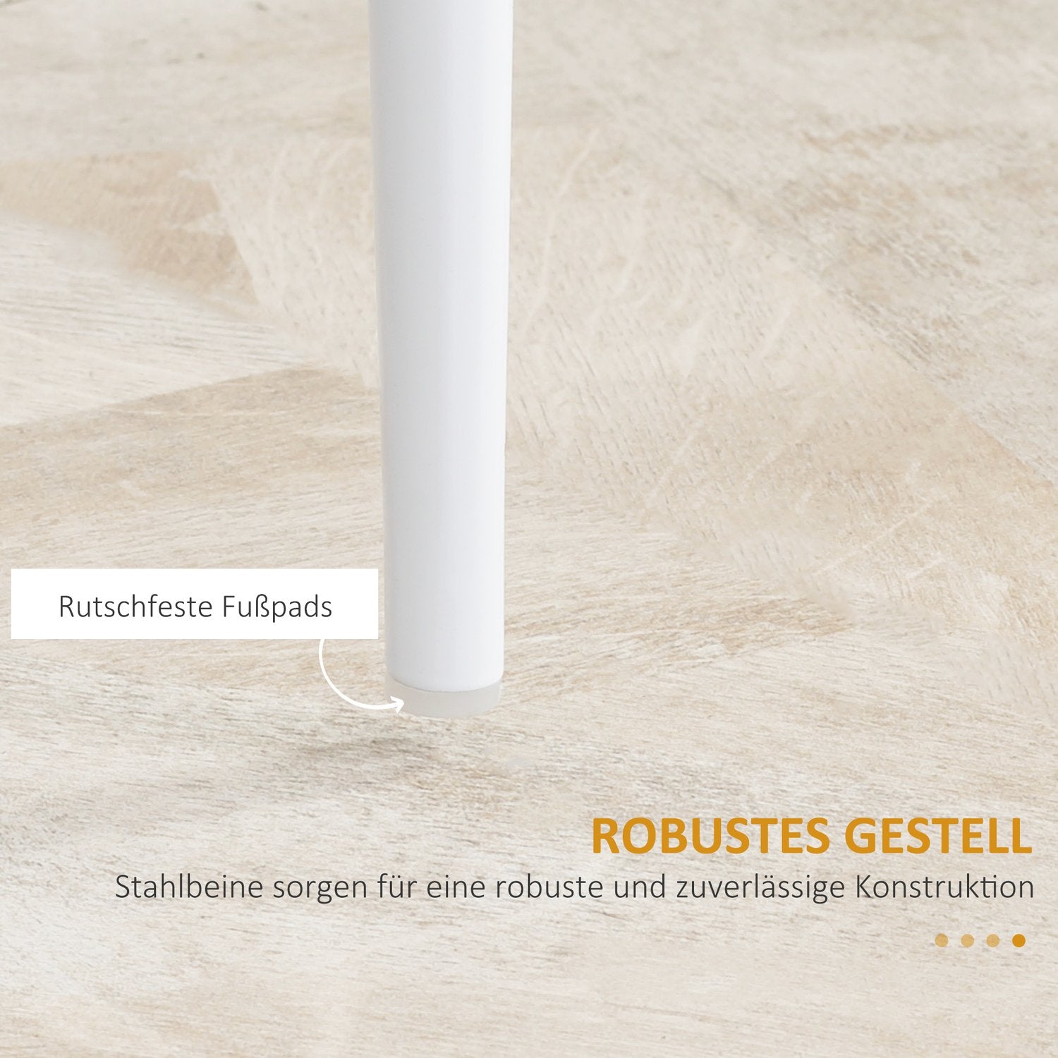 Matstolar i vit konstläder, set om 4, vadderade säten