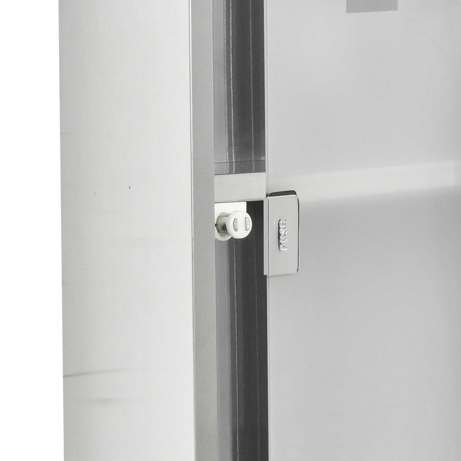 Medicinskåp i rostfritt stål med frostat glas, 20x12x58 cm