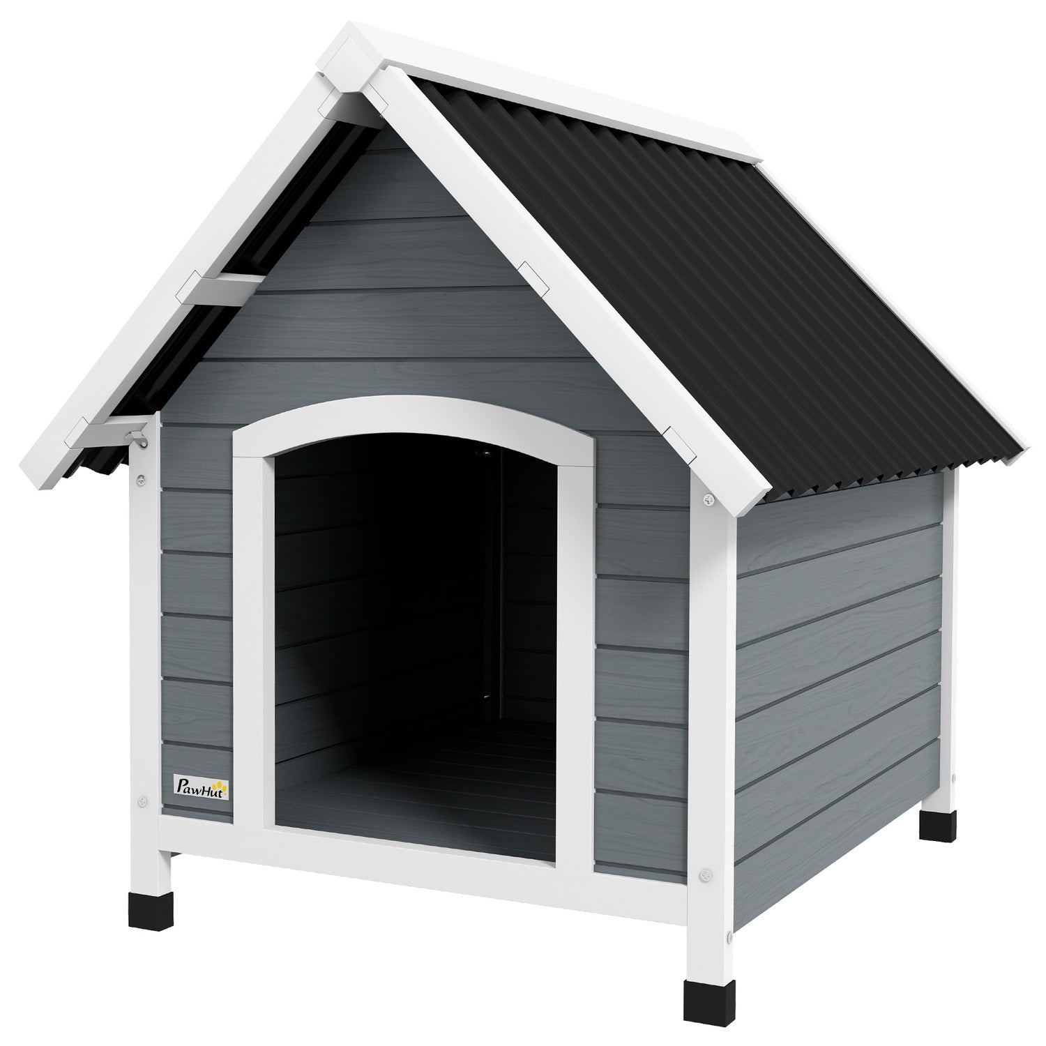 Medium Dog House, Gran Wood, Weatherproof, Asfalttak