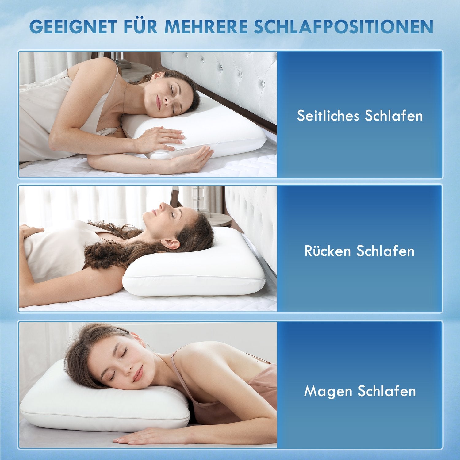 Memory Foam Kudde, Ergonomisk 60x40 cm, Avtagbart överdrag