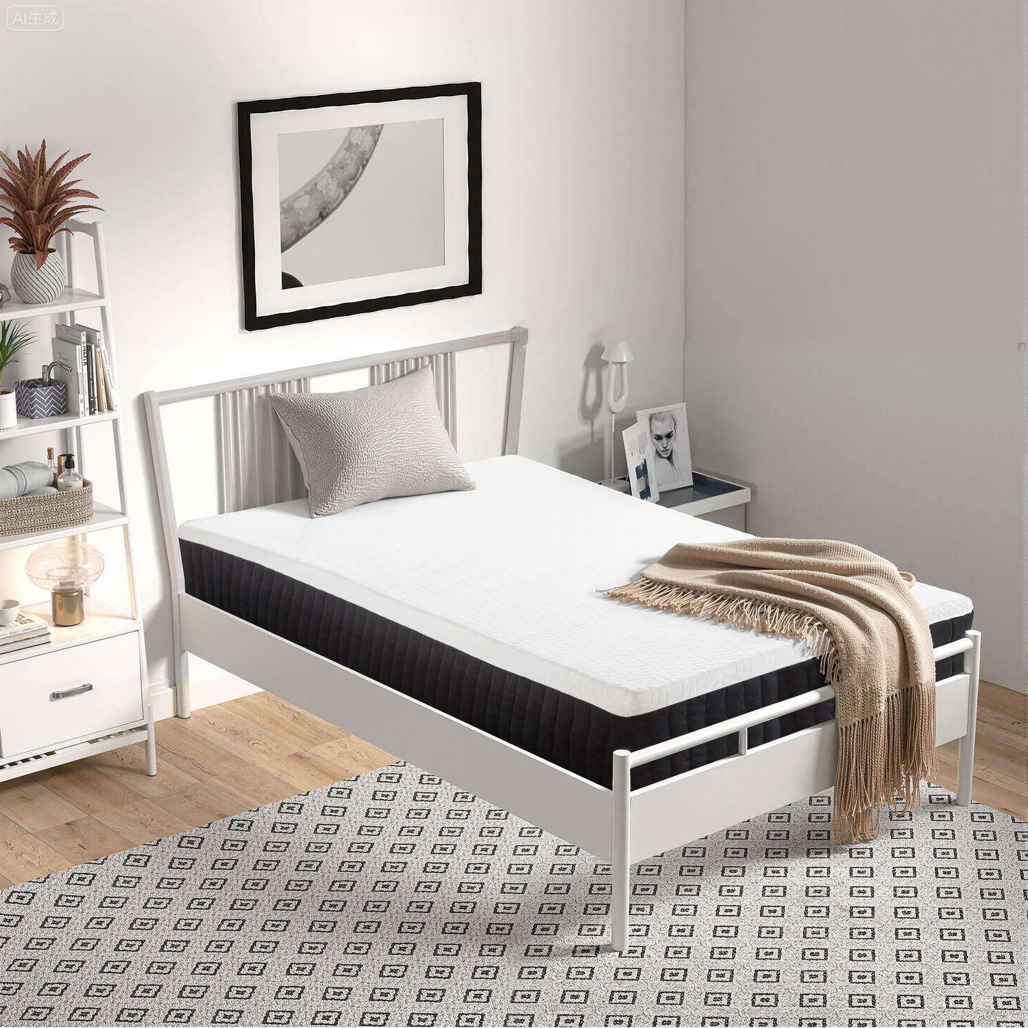 Memory Foam-madrass, 7-zons stöd, pocketfjädrar