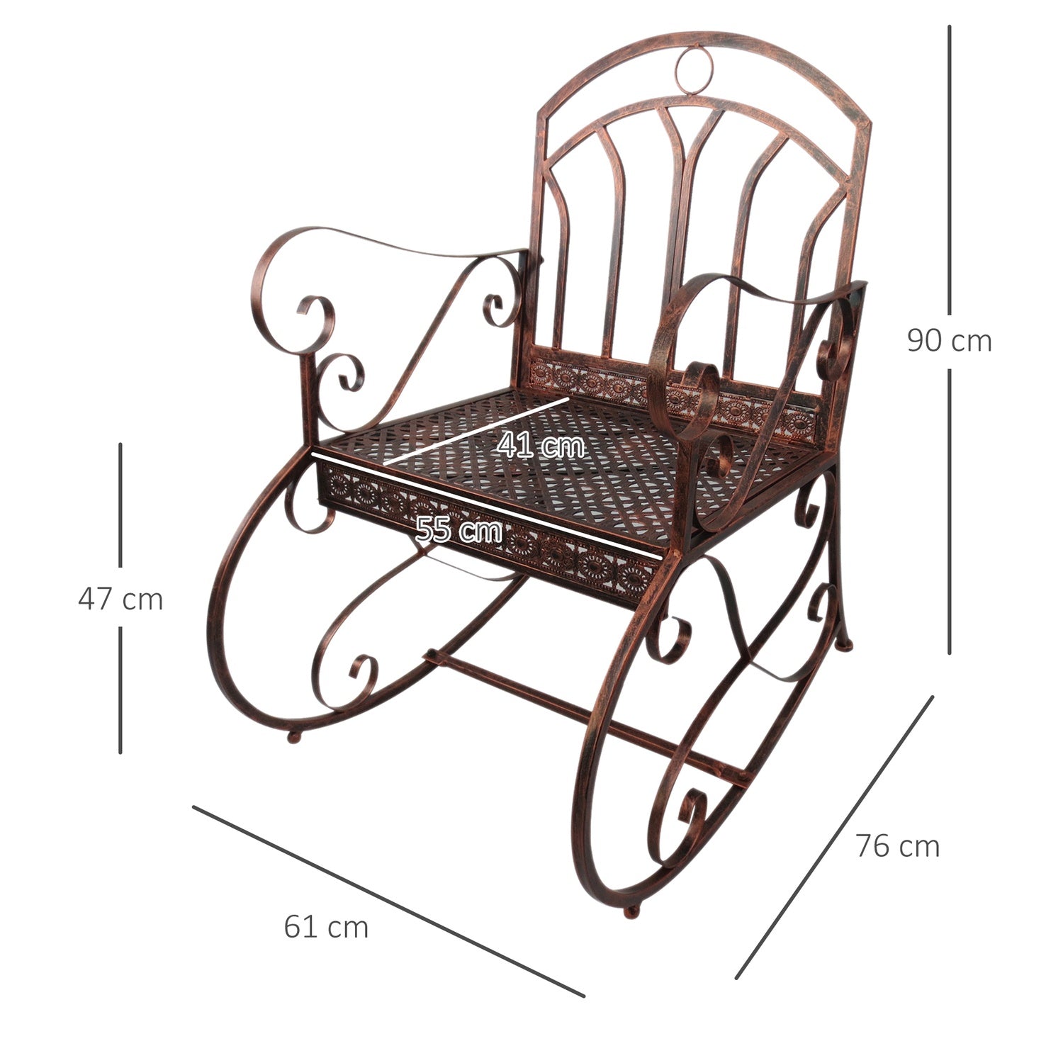 Metall gungstol – elegant bronsfinish