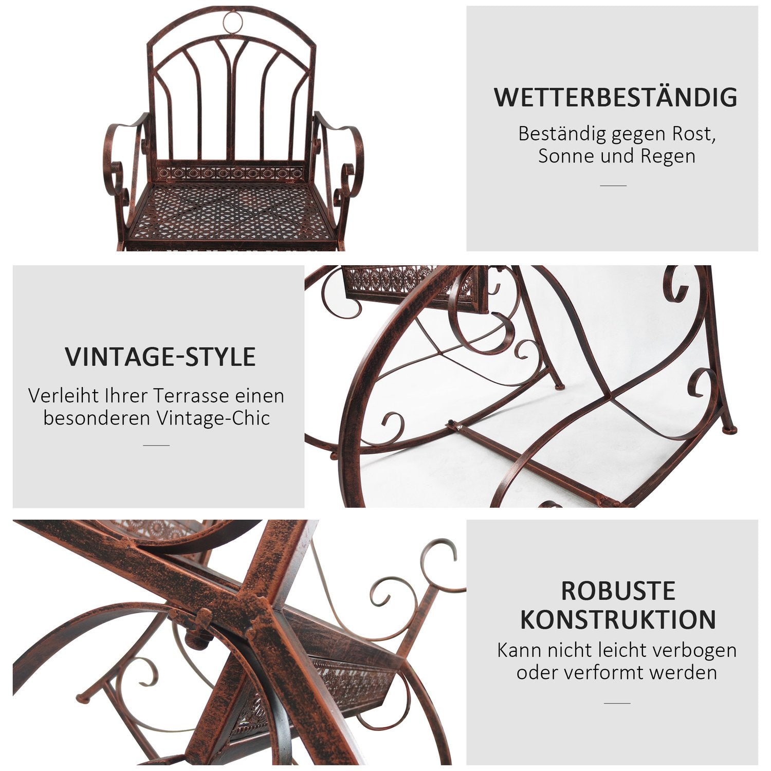 Metall gungstol – elegant bronsfinish