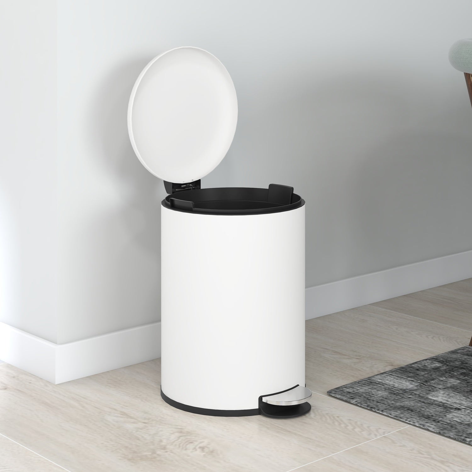 Metallpedalavfallsbehållare med innerkorg, 20L, 36x30x44,5 cm