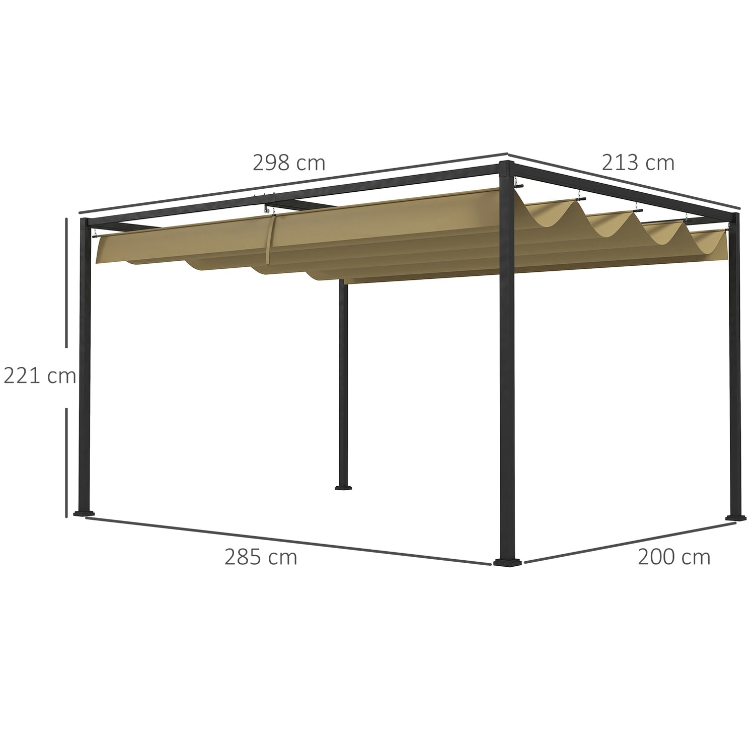 Metallpergola 3x2m – Justerbart tak, solskydd