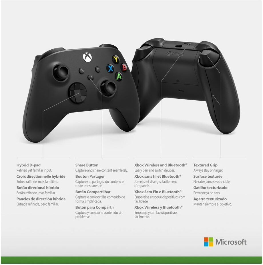 Microsoft Xbox - trådlös handkontroll, svart, Xbox / PC