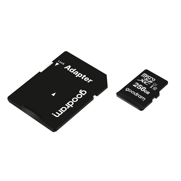Mikrokort 256GB micro SD XC UHS-I klass 10 minneskort + SD-adapter