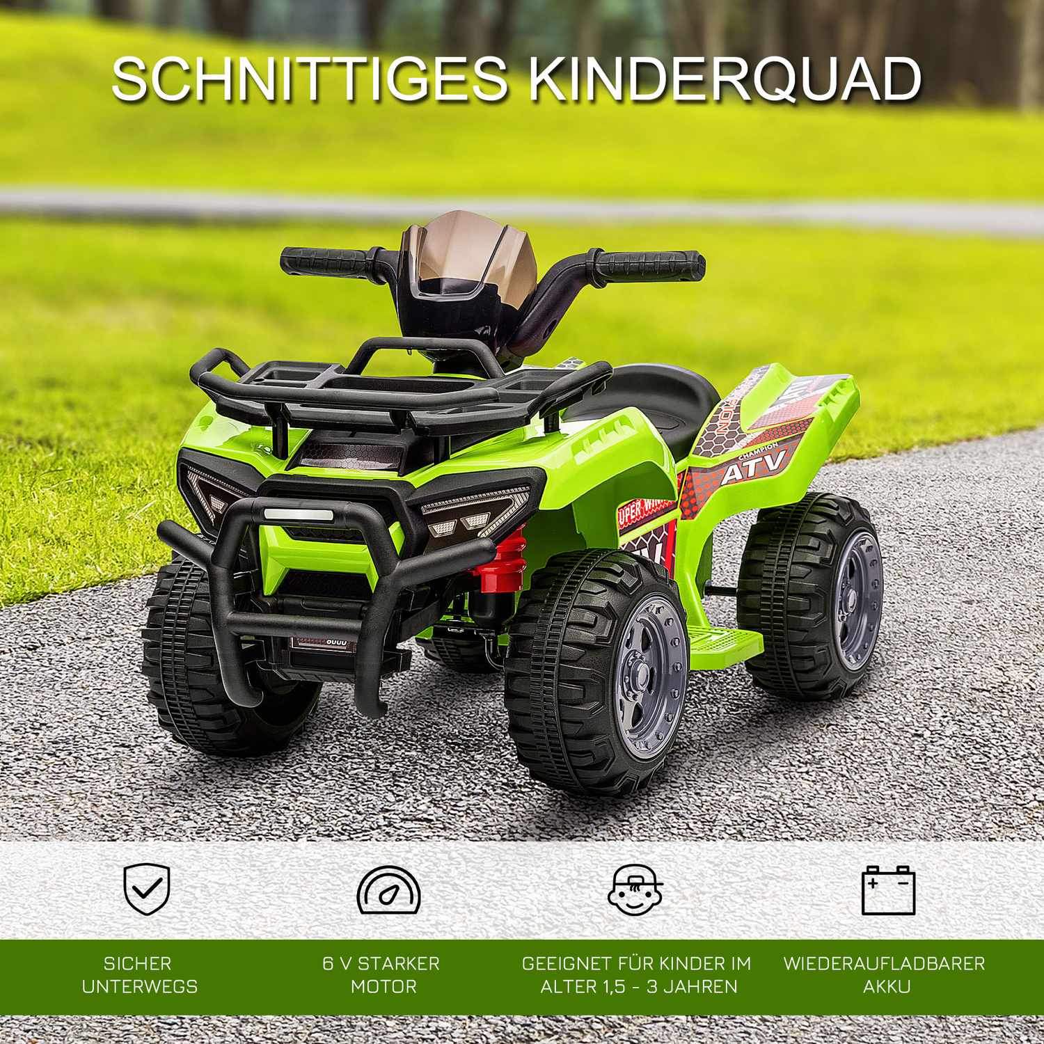 Mini Elektrisk Quad För Barn Elektrisk Atv Barnvagn Framljus Barnfordon Barn Motorcykel Elektrisk Quad För 18-36 Månader Barn Grön