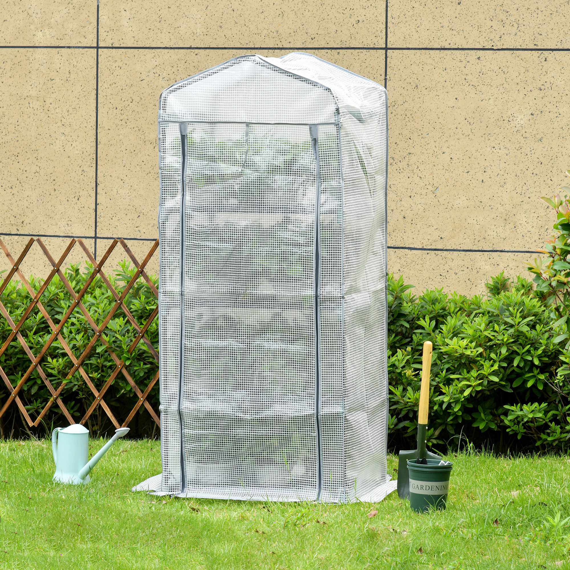 Mini-Gewächshaus mit 4 Regalen, Wetterfest, 70x50x160 cm