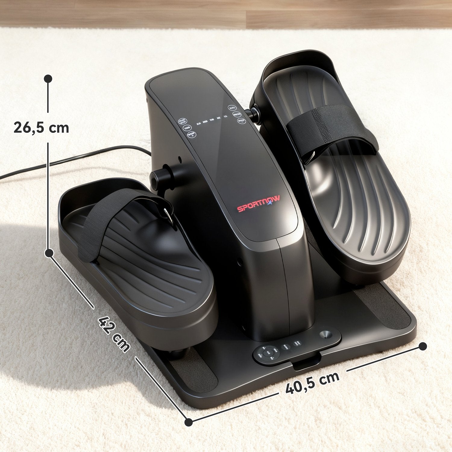 Mini elliptisk trainer, 12 hastigheter, LED-display, fjärrkontroll