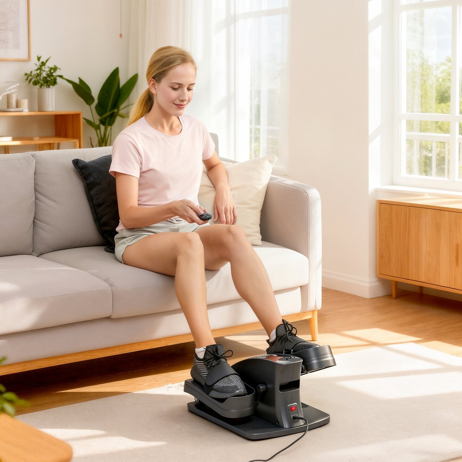 Mini elliptisk trainer, 12 hastigheter, LED-display, fjärrkontroll