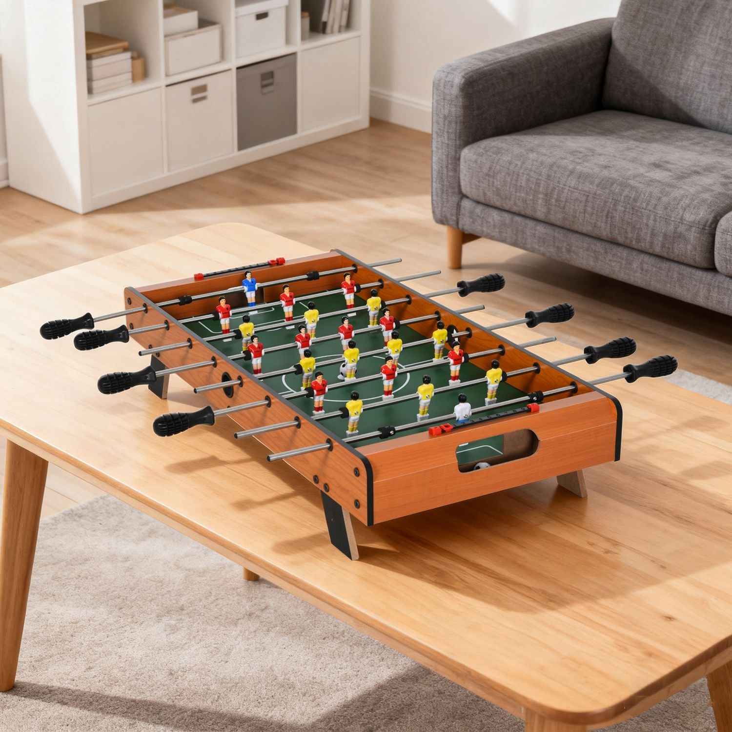 Minifotbollsbord med stänger i rostfritt stål, 84,5x40x61,2 cm, svart