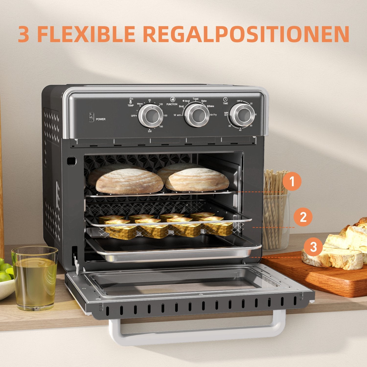 Miniugn med luftcirkulation, 20L, 1400W, Multi-Mode