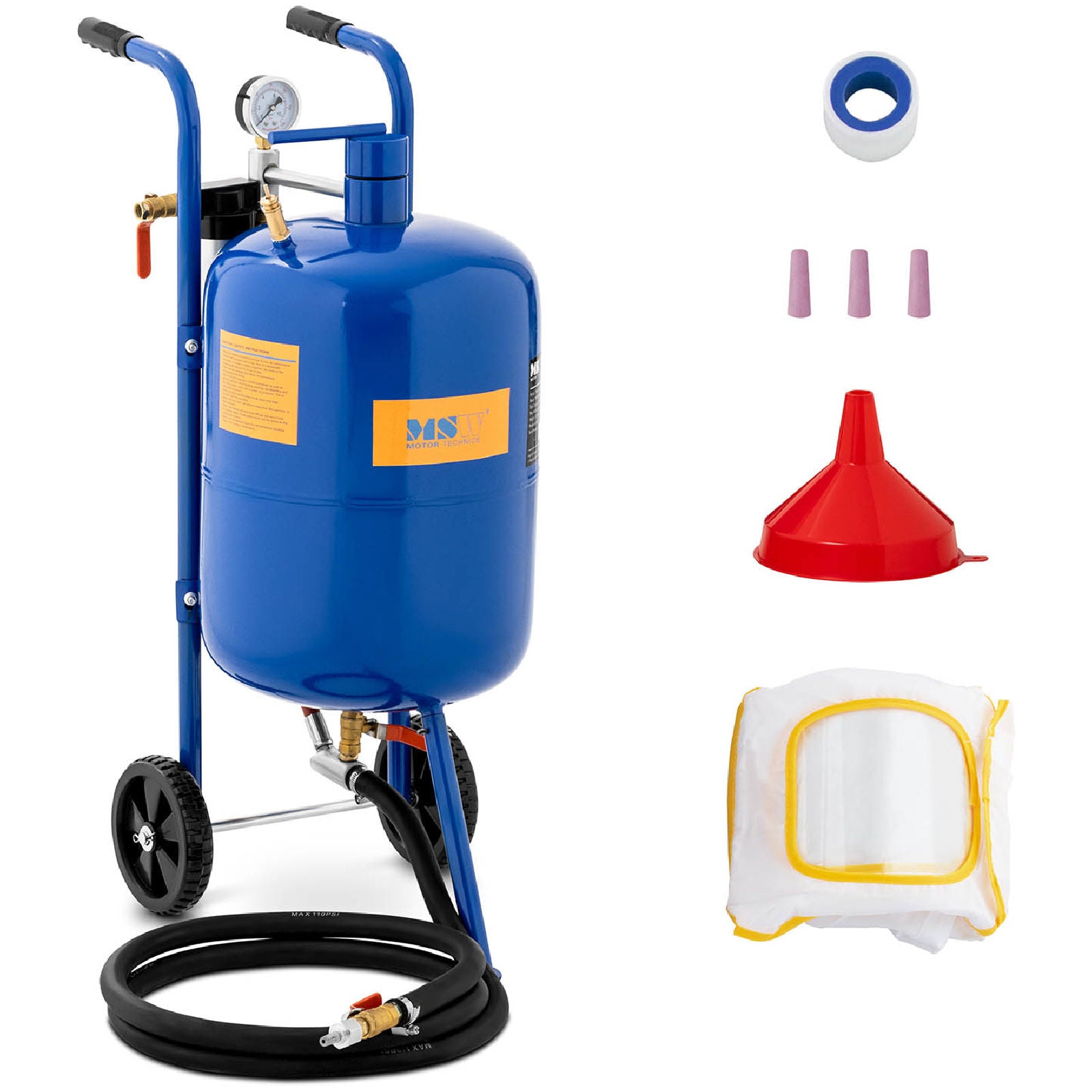 Mobil sifonsandblåsare med tryckreglering 60-125 psi 40 l