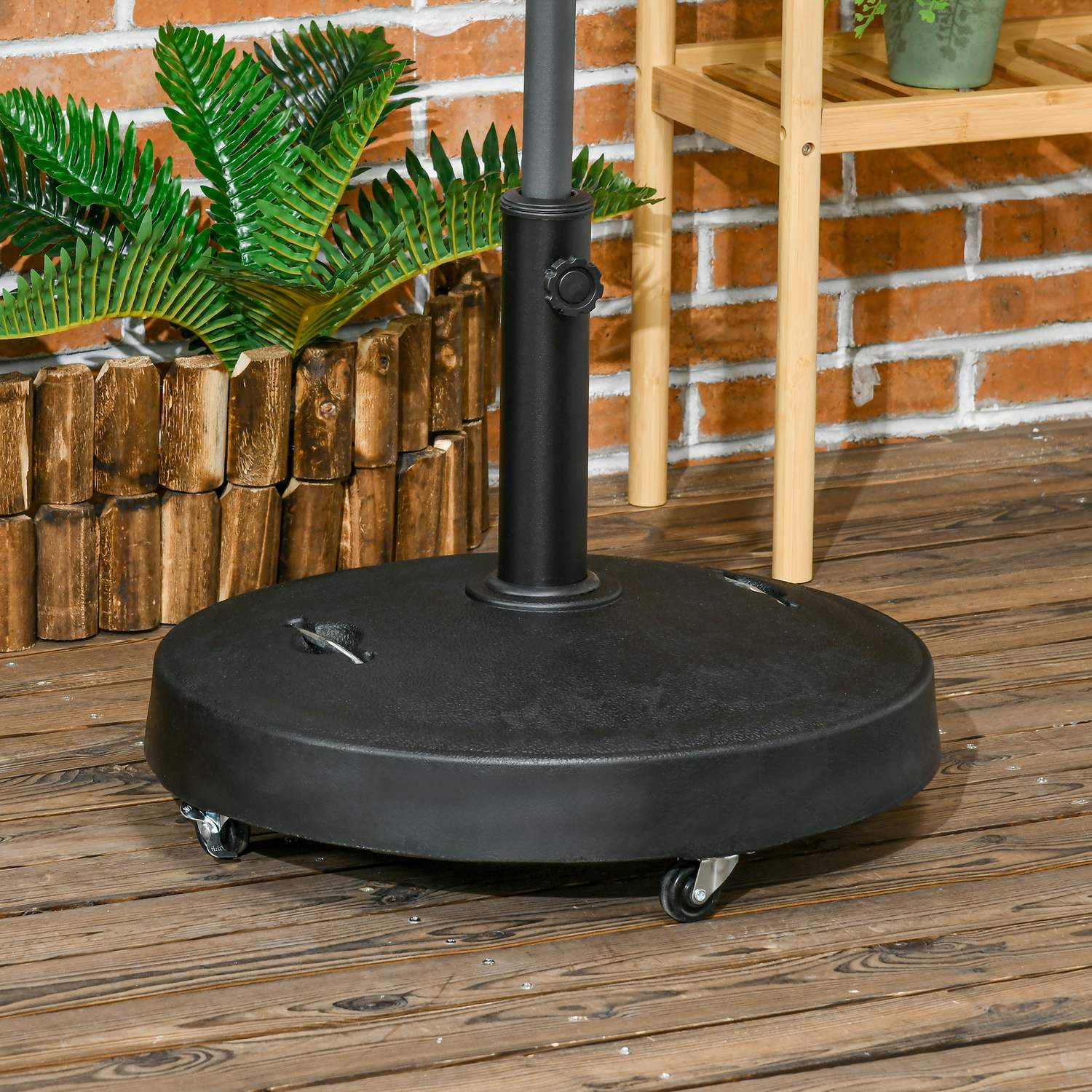 Mobilt paraplyställ med hjul, 23,5 kg, svart