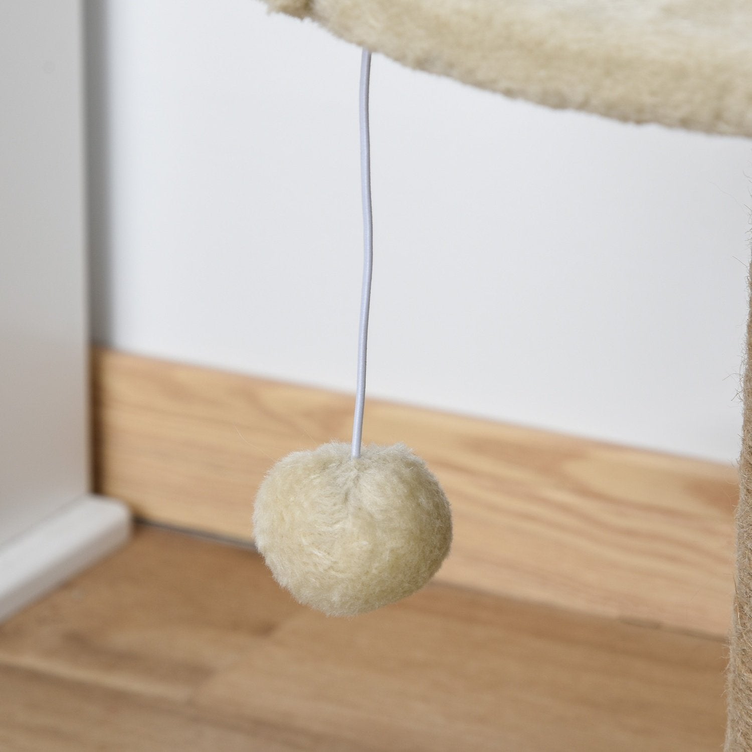 Liten skrapestolpe, 49 Cm kattetre, katteskrapestolpe med lekeball, sengematte, klatretre for katter opptil 4 kg, kattemøbler, jute, kaffe