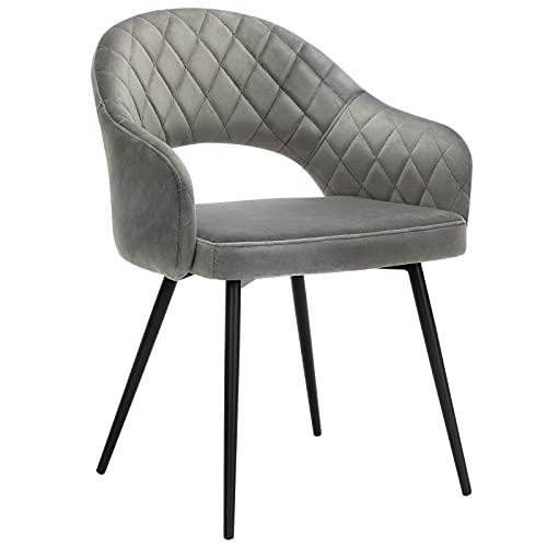 Modern grå Quilted Velvet Chair - Lyxig och robust