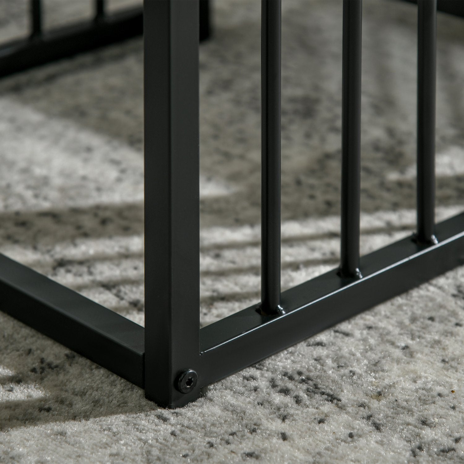 Modernt häckande soffbordsset, marmorlook, stål