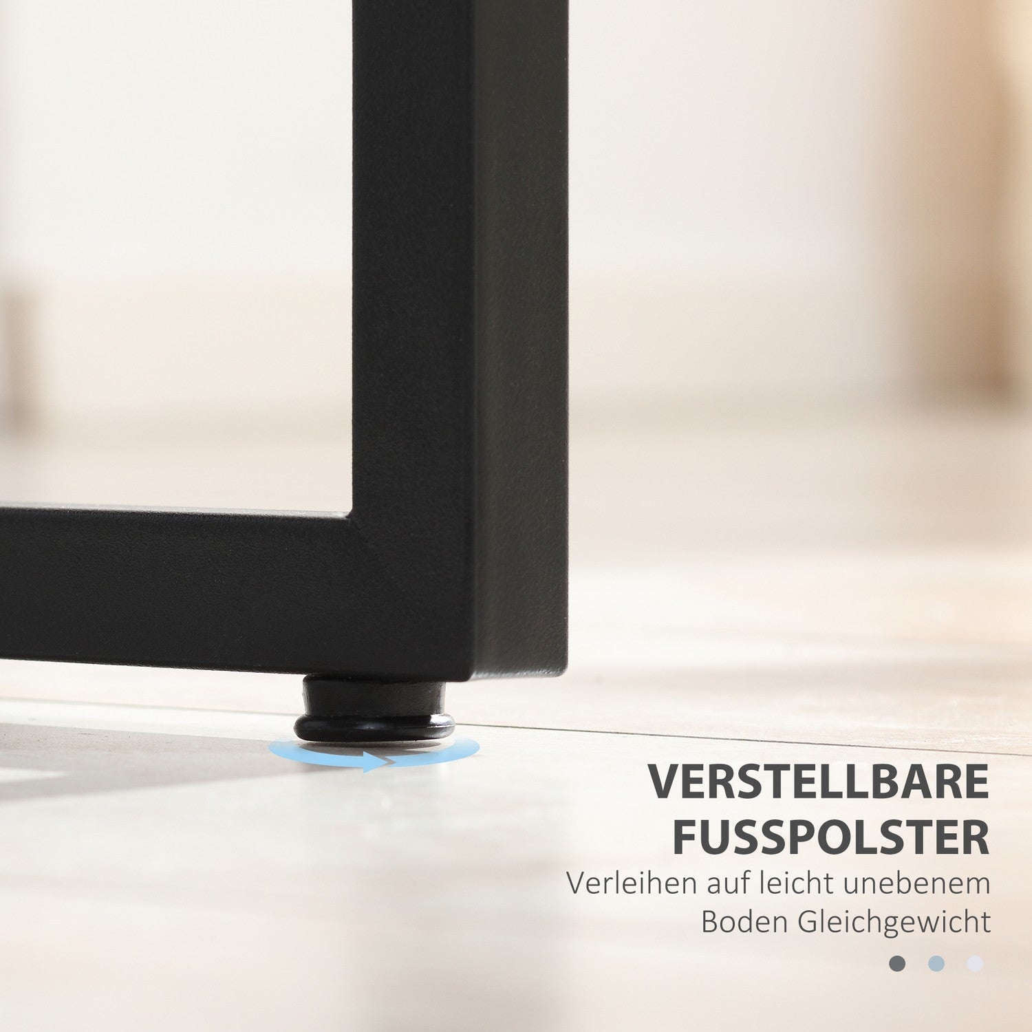 Modernt soffbord med metallunderrede, MDF, tre färger