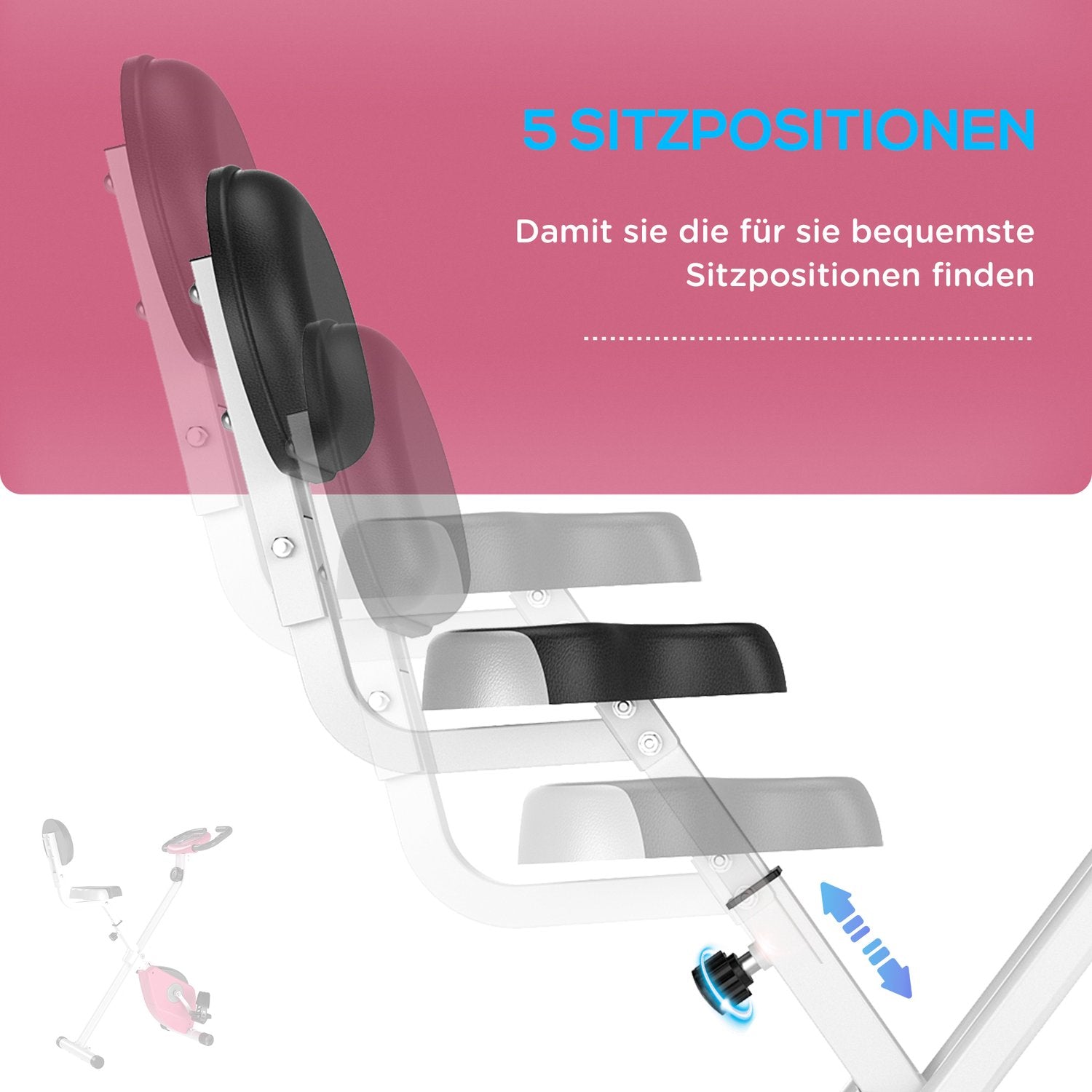 Motionscykel – 8-nivås magnetiskt motstånd, justerbar höjd