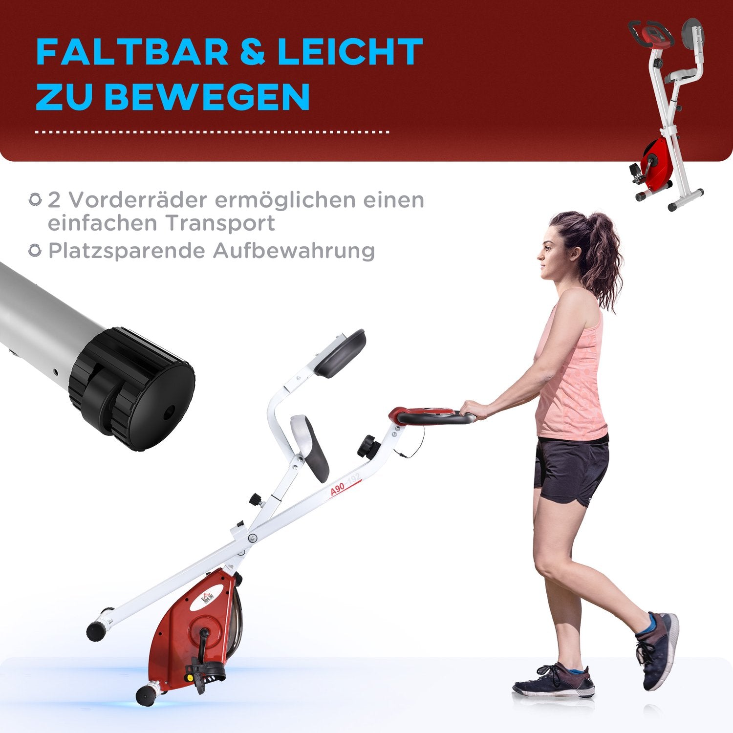 Motionscykel med 8-nivåer magnetiskt motstånd, justerbar höjd
