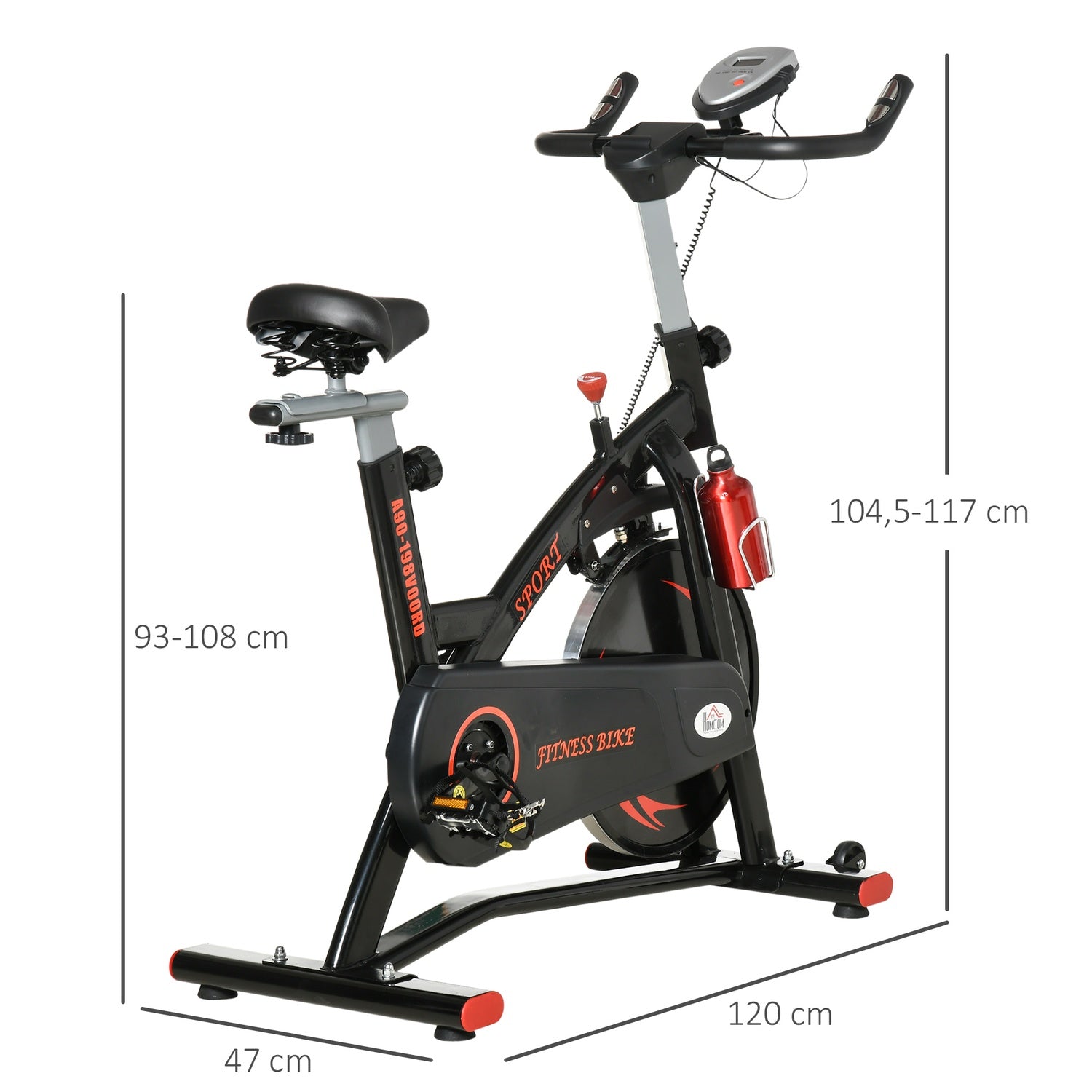Motionscykeltränare med 10 kg svänghjul och LCD-skärm