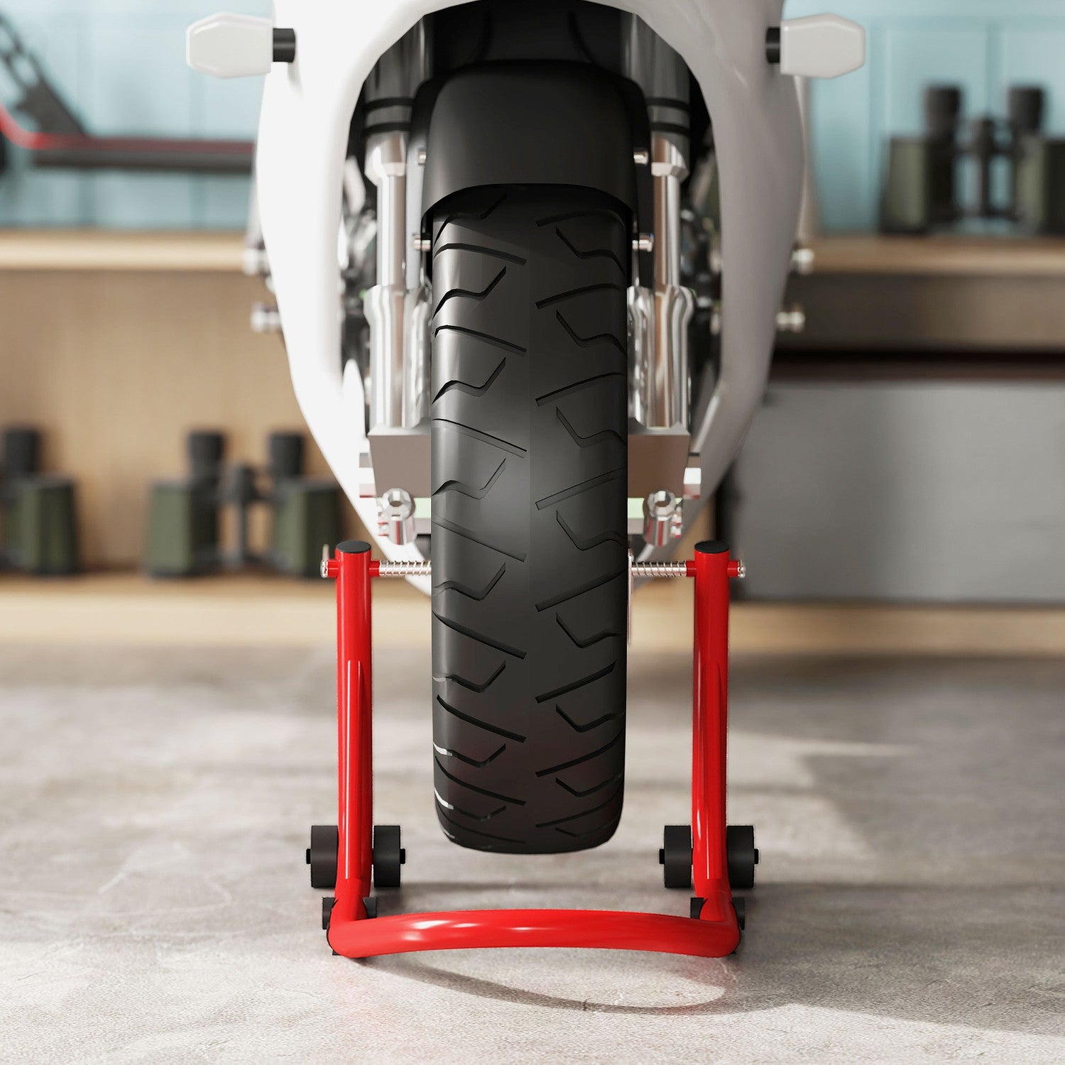 Motorcykelställ, Fram/Bak, Stål, 544 kg Kapacitet