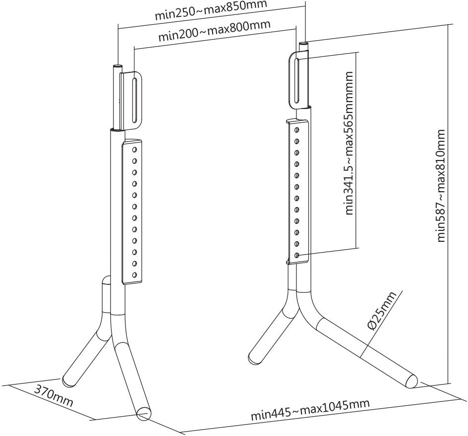 Mozi Minimalistic Bordsstativ bordsben för 37 - 70" TV