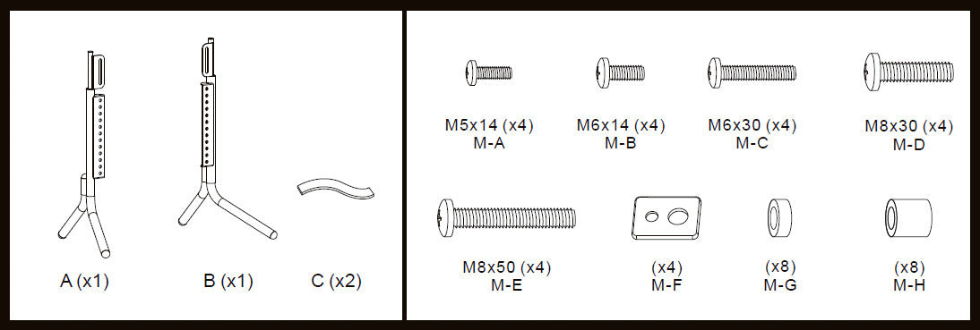 Mozi Minimalistic Bordsstativ bordsben för 37 - 70" TV