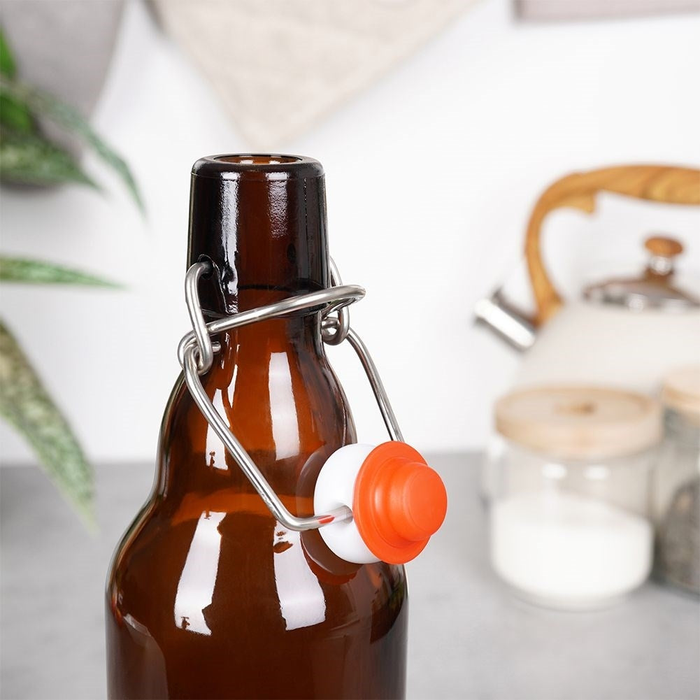 Mörk Glasflaska 340 ml med Patentkork för Hemgjorda Drycker