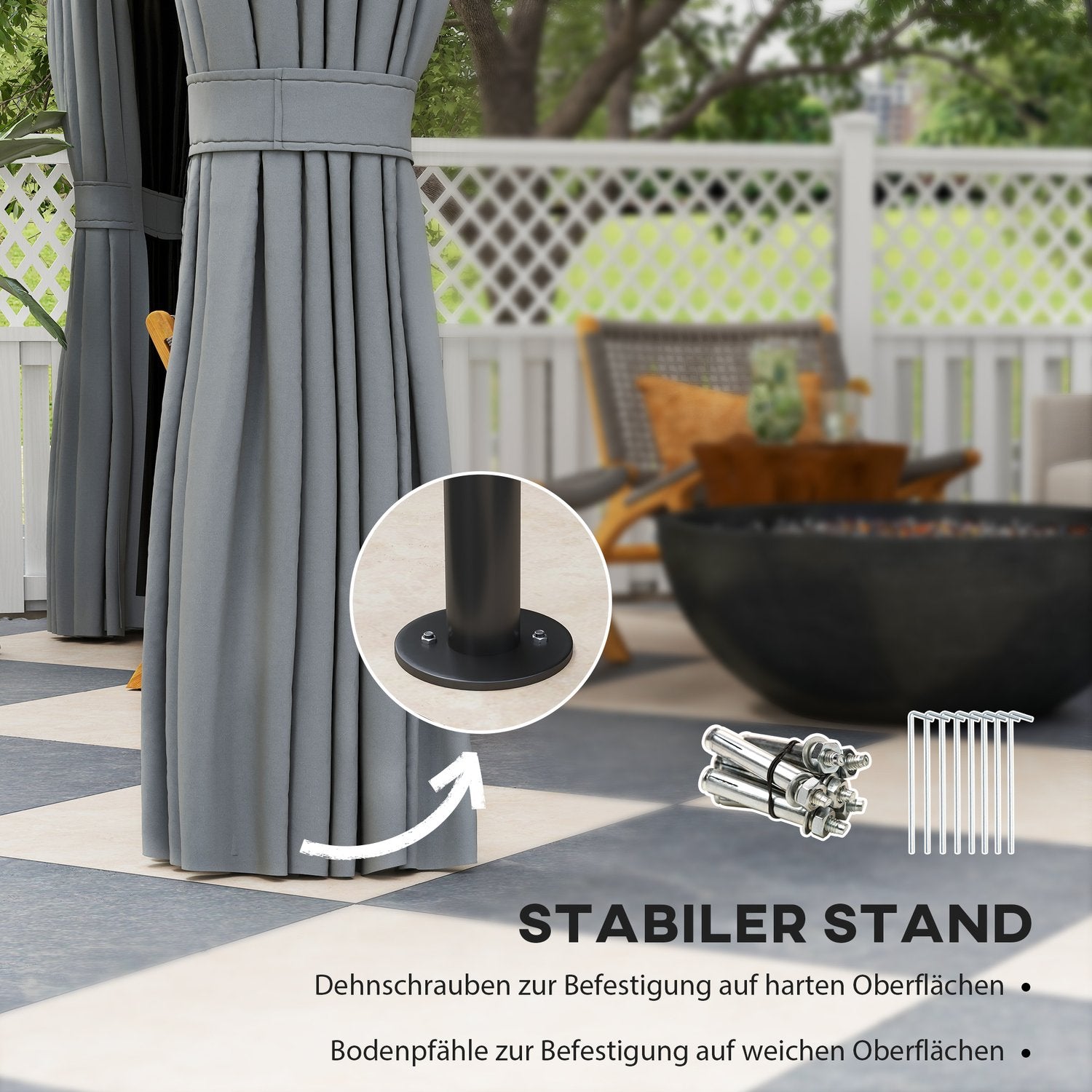 Mörkgrå 3x3m Metal Gazebo – Vattenavvisande, stabil