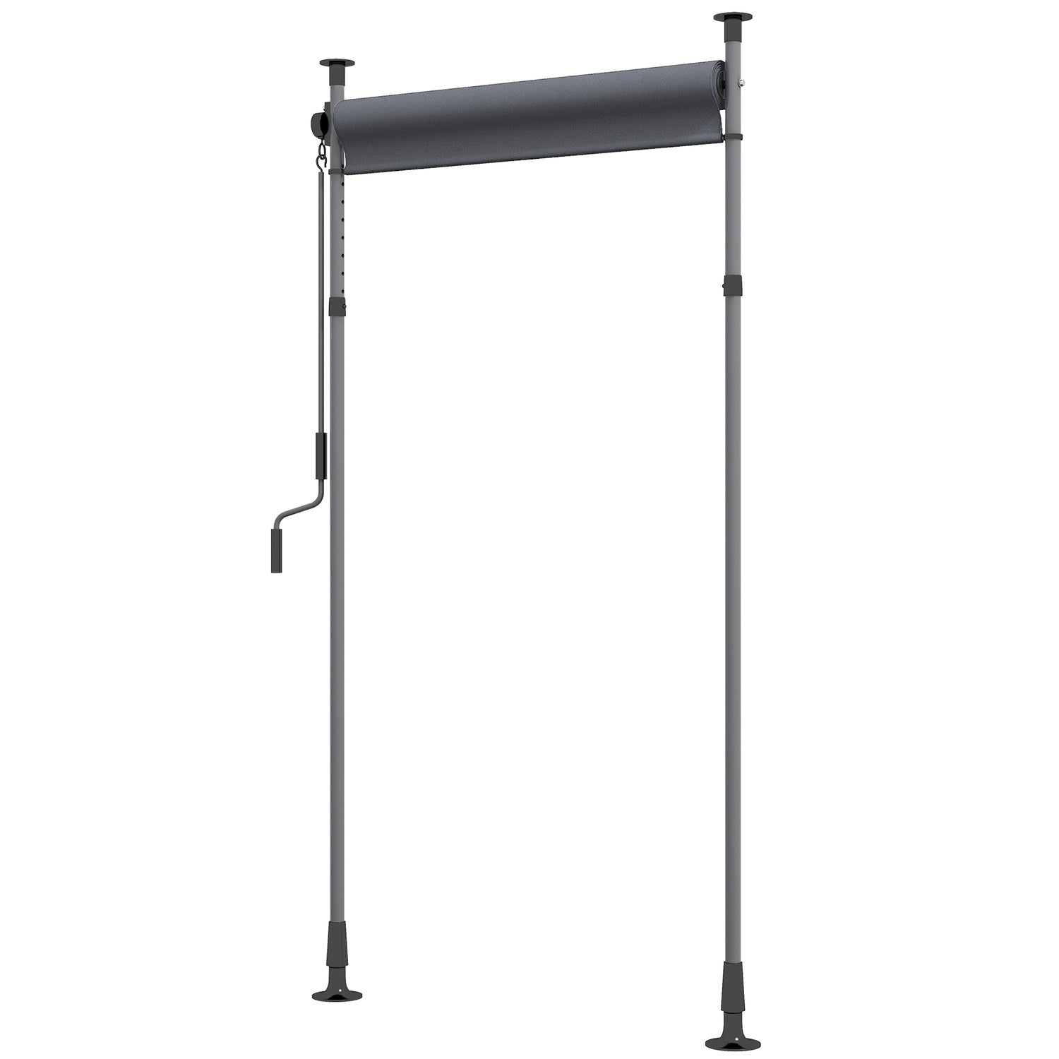 Mörkgrå Väderbeständig Balkongmarkis – 150x220-310cm