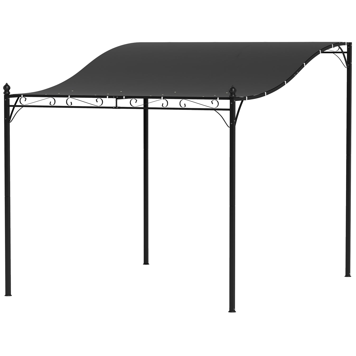 Mörkgrå trädgårdspaviljong Pergola, vattenavvisande, 2,5x3x2,5 m