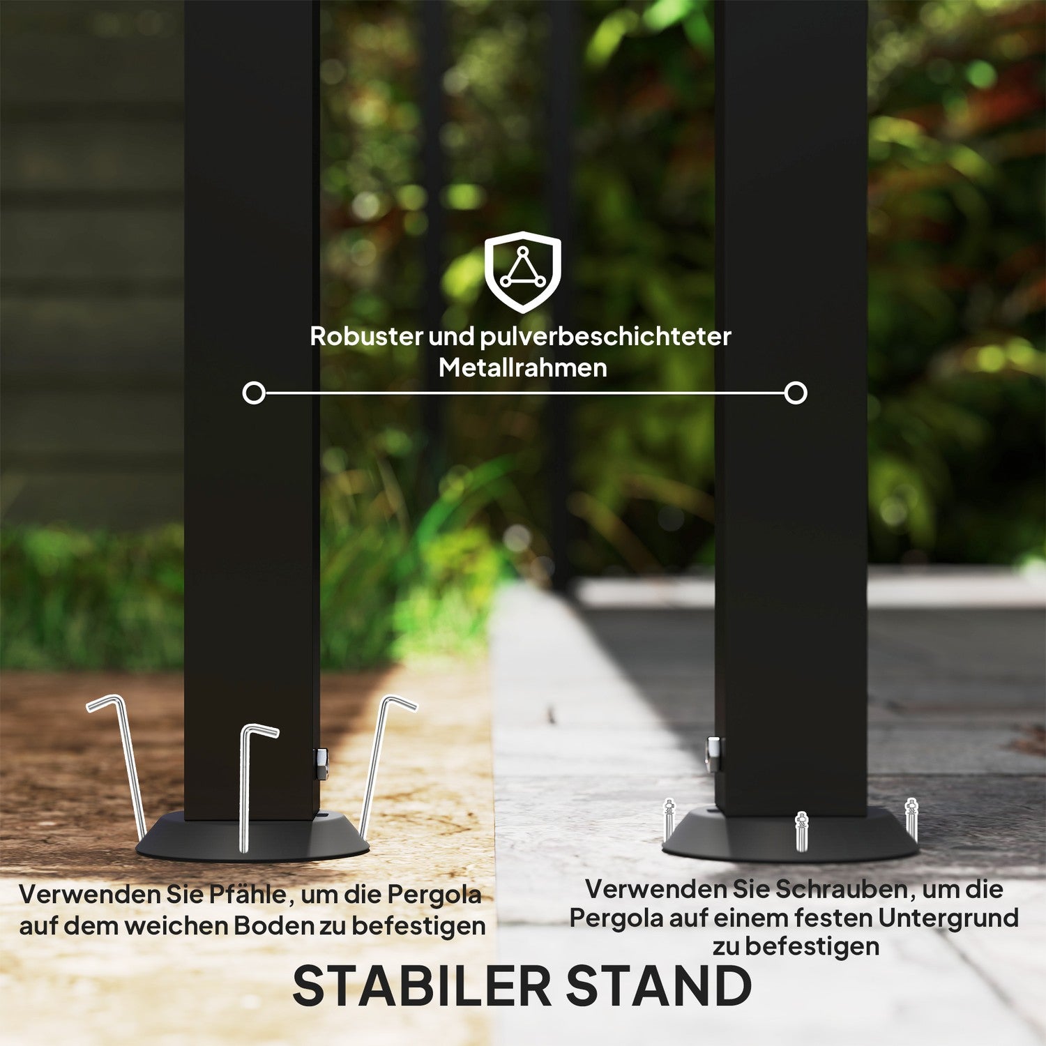 Mörkgrå trädgårdspaviljong Pergola, vattenavvisande, 2,5x3x2,5 m