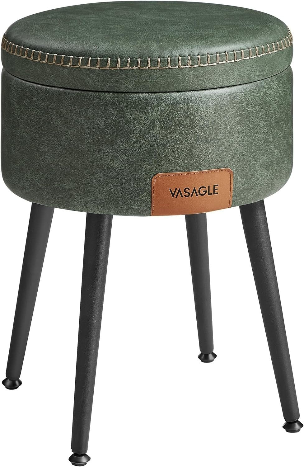 Multifunctional Storage Ottoman - Forest Green, PU-skinn