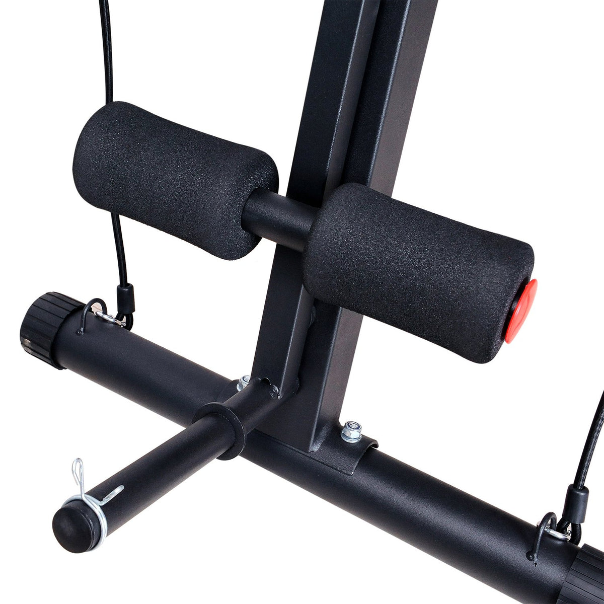 Multifunksjonell vektbenk multigym med fjærforsterker, treningsbenk med maksimal belastning på 120 kg, svart, 54 x 160 x 106 cm